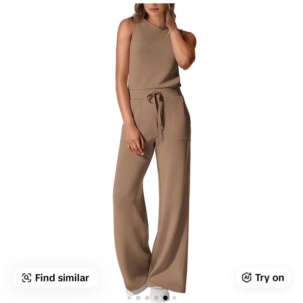 Chic Sleeveless Tan Jumpsuit